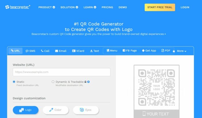 Beaconstac QR code generator