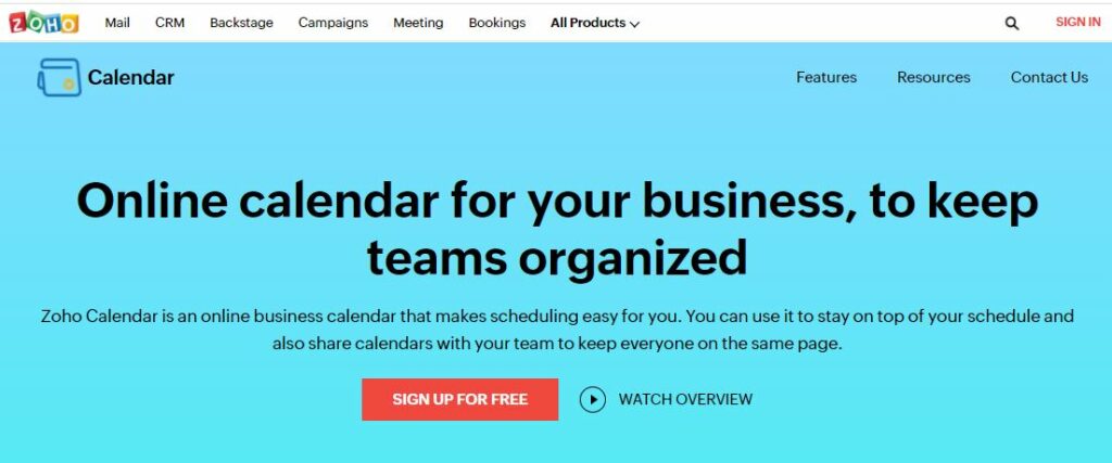 Zoho Calendar