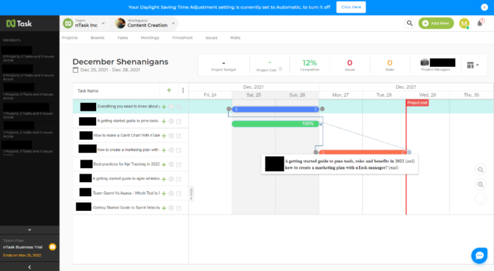 Colored bar on gantt