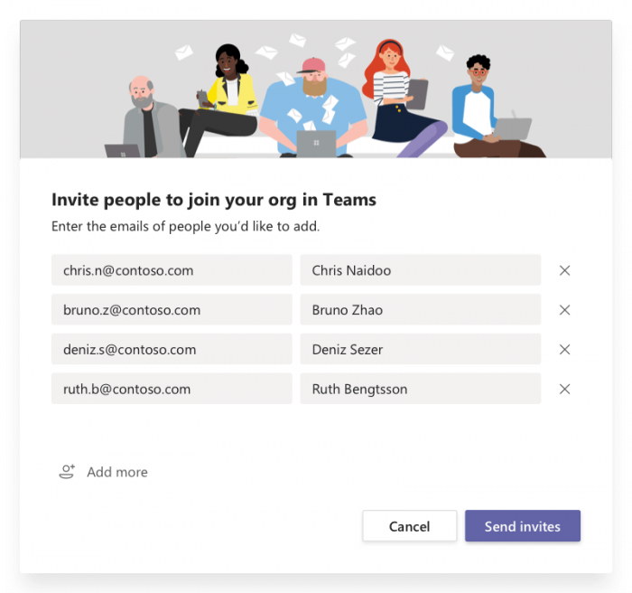 invite members on Ms teams